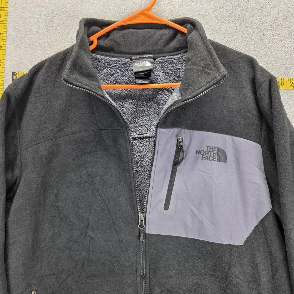 The North Face Jacket Mens Large Gray Chimborazo Fleece Full Zip Sherpa Lined